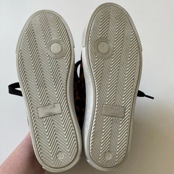 Veronica Beard Distressed Sami Leopard Calf Hair Suede Sneakers - Picture 5 of 11